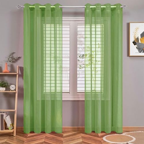 Gardinen Vorhänge 190 x 120 cm Lichtdurchlässig, Polyester Dekoschal für Schlafzimmer Modern Und Langlebig, Größe Und Farbe Wählbar für Hochzeit Fenster Wohnzimmer, Grün Gardinen Vorhänge 190 x 120 cm Lichtdurchlässig, Polyester Dekoschal für Schlafzimmer Modern Und Langlebig, Größe Und Farbe Wählbar für Hochzeit Fenster Wohnzimmer, Grün von SUNLIMEI