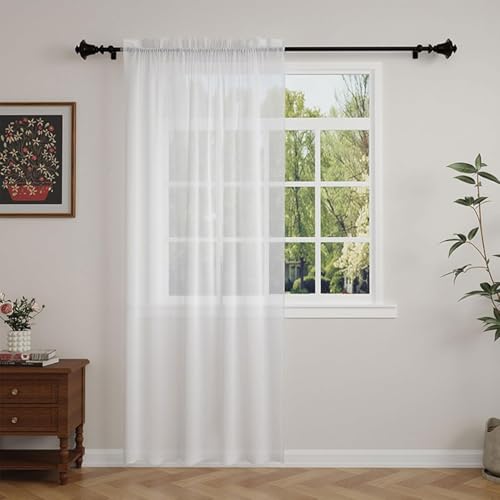 Gardinen Wohnzimmer 160 x 120 cm Lichtdurchlässig, Polyester Transparent Wohnzimmer Modern Und Langlebig, Größe Und Farbe Wählbar für Hochzeit Fenster, Weiß Gardinen Wohnzimmer 160 x 120 cm Lichtdurchlässig, Polyester Transparent Wohnzimmer Modern Und Langlebig, Größe Und Farbe Wählbar für Hochzeit Fenster, Weiß von SUNLIMEI