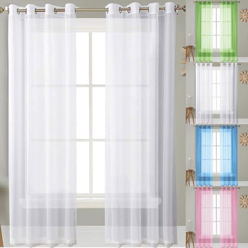 Gardinen Wohnzimmer 60 x 200 cm Lichtdurchlässig, Polyester Transparent Voile Gardine Modern Und Langlebig, Größe Und Farbe Wählbar für Hochzeit Fenster Wohnzimmer, Weiß Gardinen Wohnzimmer 60 x 200 cm Lichtdurchlässig, Polyester Transparent Voile Gardine Modern Und Langlebig, Größe Und Farbe Wählbar für Hochzeit Fenster Wohnzimmer, Weiß von SUNLIMEI