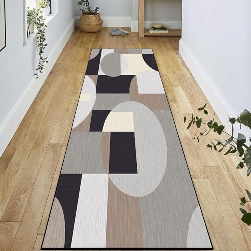 Teppich Läufer 55 x 240 cm Waschbar rutschfest Innen Lang Läufer Teppich Polyester, Kurzflor, Anpassbar, Leicht zu Reinige für Eingang, Esszimmer, B Teppich Läufer 55 x 240 cm Waschbar rutschfest Innen Lang Läufer Teppich Polyester, Kurzflor, Anpassbar, Leicht zu Reinige für Eingang, Esszimmer, B von SUNLIMEI