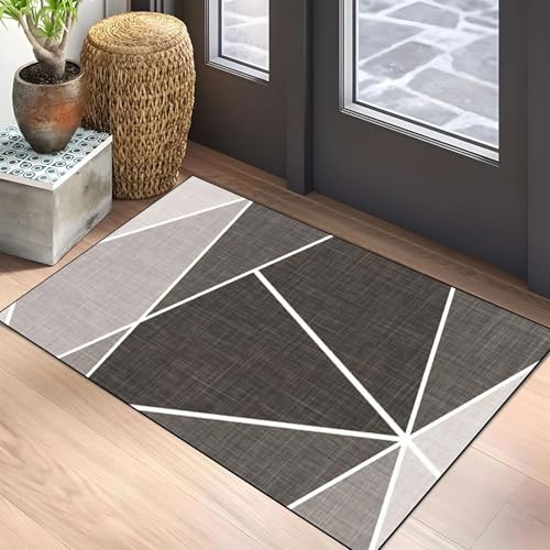 SUNLIMEI Teppich Läufer Flur Lang 45 x 140 cm Waschbar rutschfest Teppich Wohnzimmer, Teppich für Küche mit Gelrücken, Modern Design, Pflegeleicht für Eingang, Esszimmer, B von SUNLIMEI