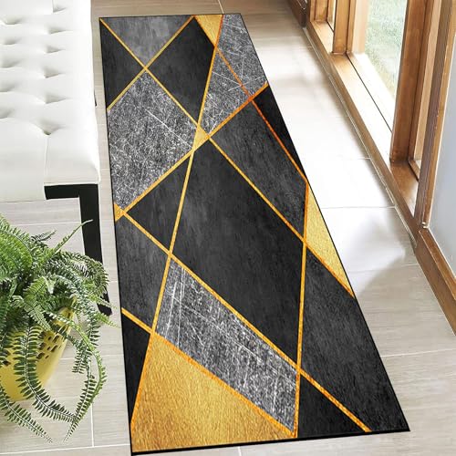 SUNLIMEI Teppich Läufer rutschfest 110 x 220 cm rutschfest Schmutzfangmatte, Runner Rug Teppich mit Gelrücken, Modern Design, Pflegeleicht für Wohnzimmer, Flur, Küche, C von SUNLIMEI