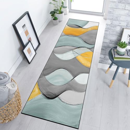 SUNLIMEI Teppichläufer 110 x 170 cm Waschbar rutschfest Läufer Teppich, Flurläufer Korridor mit Gelrücken, Modern Design, Pflegeleicht für Eingang, Esszimmer, A von SUNLIMEI