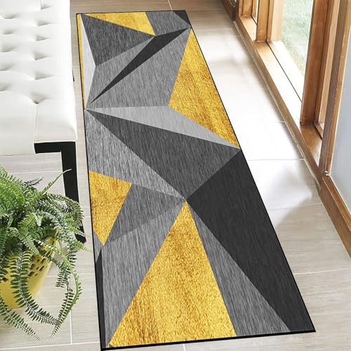 SUNLIMEI Teppichläufer 60 x 330 cm Waschbar rutschfest Lang Küchenteppich Läufer mit Gelrücken, Modern Design, Pflegeleicht für Vorzimmer, Waschküche, D von SUNLIMEI