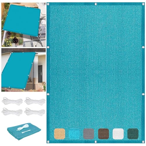 Schattierungsnetz mit Ösen 1.5 x 1.8 m Rechteckig Markisenstoffe Meterware Uv-Schutz 98% Reißfest Ohne Bohren inkl Befestigungsseile für Carport Pflanze Pergola Zaun Außen, Himmelblau Schattierungsnetz mit Ösen 1.5 x 1.8 m Rechteckig Markisenstoffe Meterware Uv-Schutz 98% Reißfest Ohne Bohren inkl Befestigungsseile für Carport Pflanze Pergola Zaun Außen, Himmelblau von SUNLIMEI