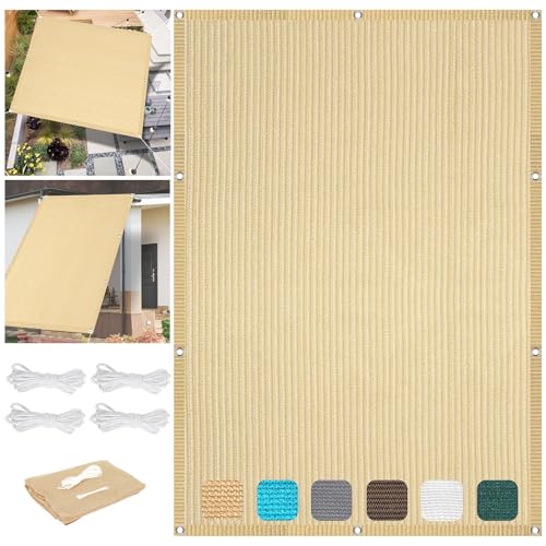 Sichtschutz mit Ösen 1.5 x 1.5 m Rechteckig Garten Sonnenschutz Wasser Luftdurchlässig mit Ösen Befestigungs Kit für Garten Balkon Terrasse Patio, Creme Farben Sichtschutz mit Ösen 1.5 x 1.5 m Rechteckig Garten Sonnenschutz Wasser Luftdurchlässig mit Ösen Befestigungs Kit für Garten Balkon Terrasse Patio, Creme Farben von SUNLIMEI