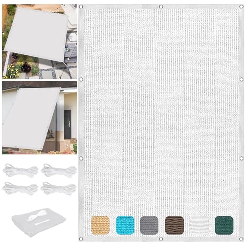 Sonnensegel Balkon 2 x 3.4 m Windschutz Sonnenschutzdach Segeltuch Wasser Luftdurchlässig mit Ösen Befestigungs Kit für Camping Schwimmbad Zwinger, Weiß Sonnensegel Balkon 2 x 3.4 m Windschutz Sonnenschutzdach Segeltuch Wasser Luftdurchlässig mit Ösen Befestigungs Kit für Camping Schwimmbad Zwinger, Weiß von SUNLIMEI