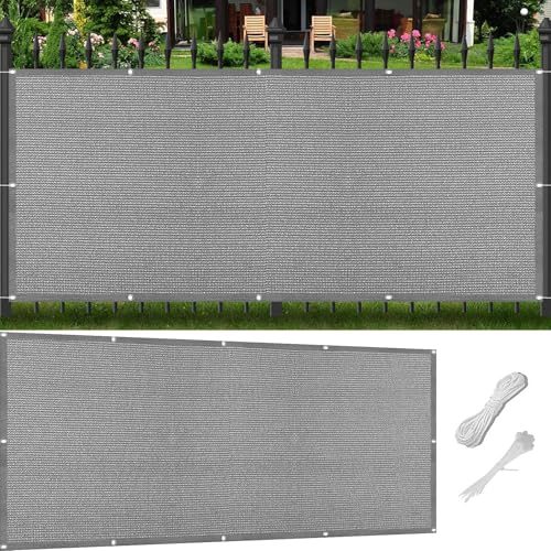 Sonnensegel Sonnenschutz Windschutz 70 x 325 cm Windschutz Atmungsaktiv Sonnenschirm Segel Sonnenschutz Netz Wasser Luftdurchlässig für Carport Pflanze Pergola Zaun Außen, Hellgrau von SUNLIMEI
