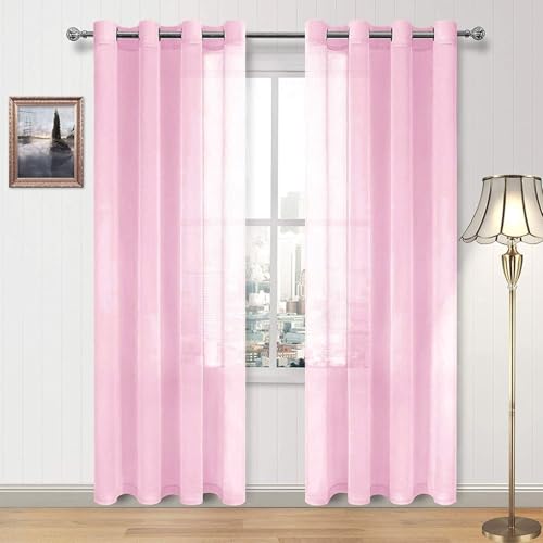 Voile Vorhang 60 x 200 cm mit Schlaufen Luftig Dekoschal Fensterschal Schlafzimmer Modern Und Langlebig, Größe Und Farbe Wählbar für Hochzeit Fenster Wohnzimmer, Rosa Voile Vorhang 60 x 200 cm mit Schlaufen Luftig Dekoschal Fensterschal Schlafzimmer Modern Und Langlebig, Größe Und Farbe Wählbar für Hochzeit Fenster Wohnzimmer, Rosa von SUNLIMEI