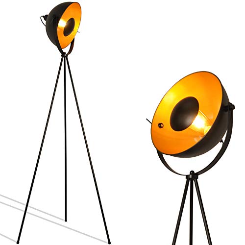 Moderne Industrie Stativ LED Satelliten Stehlampe Stehtischlampe - Vintage Bett Leselampe Steh Schreibtischlampe - Tageslichtlampe Standleuchte Deko für Wohnzimmer Schlafzimmer (Schwarz, fassung e27) von SUNLLOK