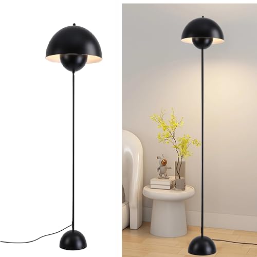 SUNLLOK Moderne Industrie LED Stehlampe Stehtischlampe - Vintage Eckregal Bett Leselampe Steh Schreibtischlampe - Tageslichtlampe Standleuchte Deko für Wohnzimmer Schlafzimmer (Schwarz, fassung e27) von SUNLLOK