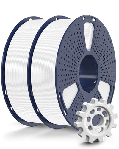 SUNLU 2KG Rapid PETG Filament Bündel, Hohe Geschwindigkeit 30–600mm/s 3D Drucker Filament, 1.75mm ±0.02 mm, 1kg Reusable Spule, 2 Stück Insgesamt (Weiß+Weiß) von SUNLU