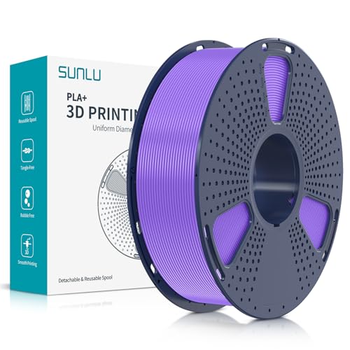SUNLU PLA Plus 3D Drucker Filament, PLA+ Filament 1.75mm, sauber gewickeltes Filament, robustes 3D Filament, kompatibel mit 3D FDM Druckern, Maßgenauigkeit +/- 0.02 mm, 1kgSpule(2.2Pfund), Lila von SUNLU
