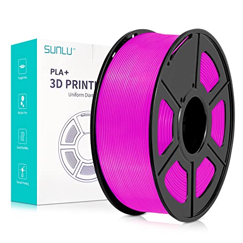 SUNLU PLA+ Filament 1.75mm, Neatly Wound 3D Drucker Filament PLA Plus, Stark PLA+ Filament 1.75 1kg, Gute Haftung für 3D Druck, Maßgenauigkeit +/- 0.02 mm, 1KG (2.2lbs), Fuchsia von SUNLU