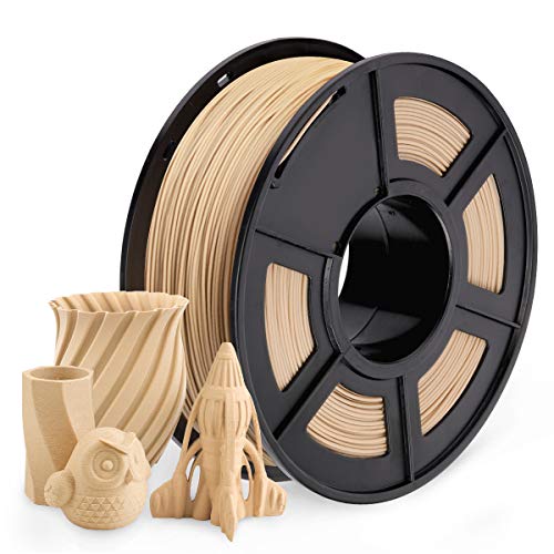 SUNLU Wood PLA Filament 1.75mm, Real Holzfaser Neatly Wound Filament, 3D Drucker Holz PLA Filament, Maßgenauigkeit +/- 0.03mm, 1kg (2.2lbs), Sinn für Echtes Holz von SUNLU