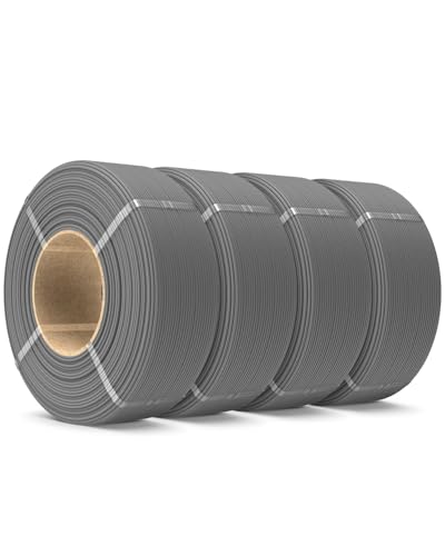 SUNLU Rapid PETG Filament Refill 1.75mm 4KG, 3D Drucker Filament PETG Grau Matt, No-Spule PETG HF Refill for Reusable Spulen Compatible with Bambu Lab Filament Drucker, 4 Rollen 1KG/Rolle von SUNLU