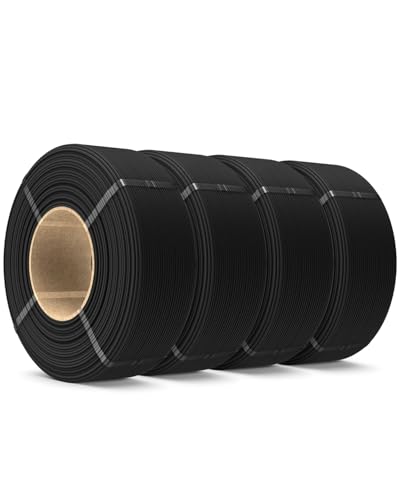 SUNLU Rapid PETG Filament Refill 1.75mm 4KG, 3D Drucker Filament PETG Schwarz Matt, No-Spule PETG HF Refill for Reusable Spulen Compatible with Bambu Lab Filament Drucker, 4 Rollen 1KG/Rolle von SUNLU