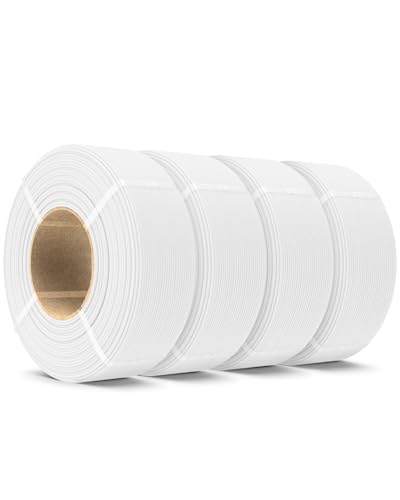 SUNLU PLA Matt Filament Refill 1.75mm 4KG, 3D Drucker Filament PLA Weiß Matt, No-Spule PLA Matte Refill for Reusable Spulen Compatible with Bambu Lab Filament Drucker, 4 Rollen 1KG/Rolle von SUNLU
