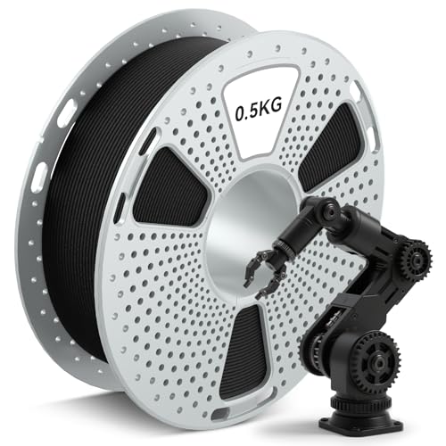 SUNLU 500G PA12-CF 3D-Filament 1,75 mm – Kohlefaser-Nylon-Filament, Hervorragende Verschleiß- & Ölbeständigkeit, Hitzebeständige Spule, Maßgenauigkeit ±0.02 mm, 0.5KG, Schwarz von SUNLU