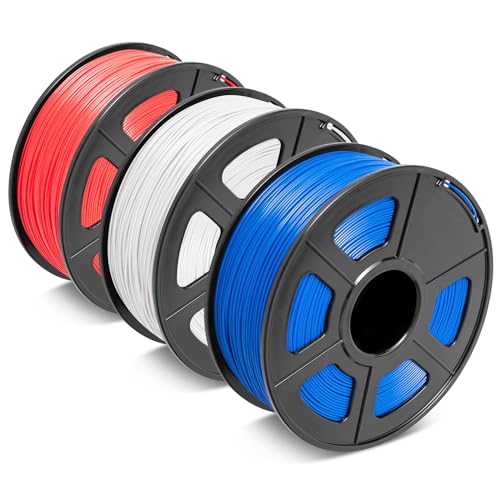 SUNLU ABS Filament 1.75 mm für den 3D-Drucker ABS 3D-Drucker Filamentgenauigkeit +/- 0.02 mm, Rot+Weiß+Blau von SUNLU