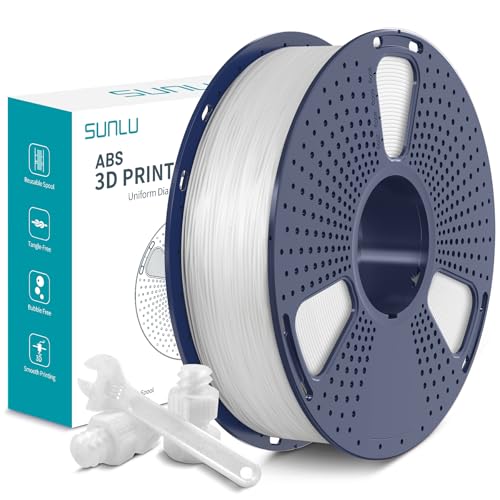 SUNLU ABS Filament 1.75mm, Hoch Hitzebeständiges und Langlebiges 3D Drucker Filament, Maßgenauigkeit +/- 0.02mm, 1kg Spule (2.2lbs), Transparent von SUNLU