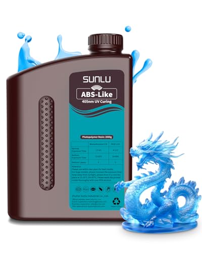 SUNLU ABS-Like 3D Drucker Resin 2KG, 405nm UV-härtendes Standard Photopolymer Schnellharz für den LCD/DLP/SLA 3D Printing, Nicht-spröde & Hohe Präzision, Transparent blau 2000G SUNLU ABS-Like 3D Drucker Resin 2KG, 405nm UV-härtendes Standard Photopolymer Schnellharz für den LCD/DLP/SLA 3D Printing, Nicht-spröde & Hohe Präzision, Transparent blau 2000G von SUNLU