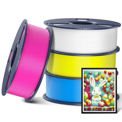 SUNLU CMYK Lithophan PLA+ Filament 4KG, PLA Plus 3D Drucker Filament 1.75mm ±0.02mm, Bessere Zähigkeit, 1kg per Spool, 4 Packs, CMYK Weiß+Magenta+Gelb+Cyan von SUNLU