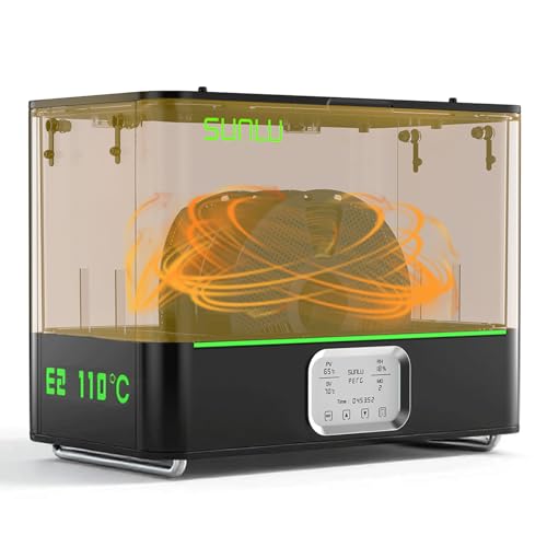 SUNLU Offizieller Filament Trockner E2, Filament Dryer 500W PTC Heizung für Trocknen/Glühen, Doppelkammer Filamenttrockner, 110 °C Maximale, für PLA,PETG,ABS, ASA,PC-ABS/PBT,PA6-GF/CF,PA12-CF,PA612-CF SUNLU Offizieller Filament Trockner E2, Filament Dryer 500W PTC Heizung für Trocknen/Glühen, Doppelkammer Filamenttrockner, 110 °C Maximale, für PLA,PETG,ABS, ASA,PC-ABS/PBT,PA6-GF/CF,PA12-CF,PA612-CF von SUNLU