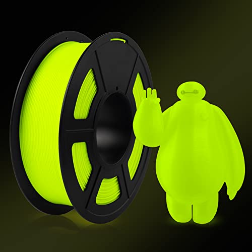 SUNLU Glow in The Dark PLA Filament 1.75 mm 3D Printer Filament, 1kg Spool 3D Printing Filament, Dimensional Accuracy +/- 0.02 mm for 3D Printer and 3D Pen, Luminous Yellow von SUNLU