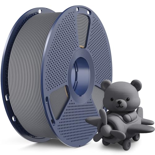 SUNLU High Speed Matte PLA Filament, Glattes mattes PLA 3D Druckerfilament, 600mm/s schneller 3D Druck trifft auf Robustheit, 1KG Spule, matte pla Grau von SUNLU