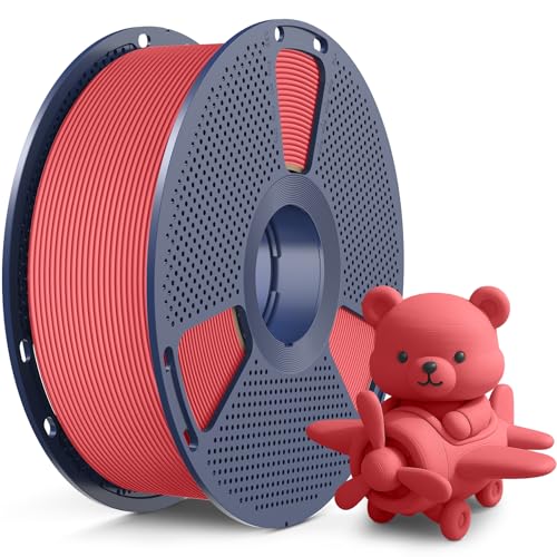 SUNLU High Speed Matte PLA Filament, Glattes mattes PLA 3D Druckerfilament, 600mm/s schneller 3D Druck trifft auf Robustheit, 1KG Spule, matte pla Kirschrot von SUNLU