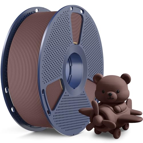 SUNLU High Speed Matte PLA Filament, Glattes mattes PLA 3D Druckerfilament, 600mm/s schneller 3D Druck trifft auf Robustheit, 1KG Spule, matte pla Schokolade von SUNLU