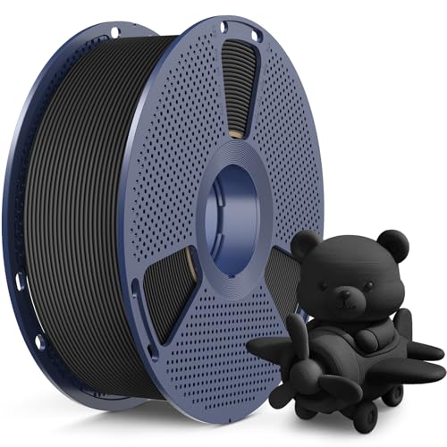 SUNLU High Speed Matte PLA Filament, Glattes mattes PLA 3D Druckerfilament, 600mm/s schneller 3D Druck trifft auf Robustheit, 1KG Spule, matte pla Schwarz von SUNLU