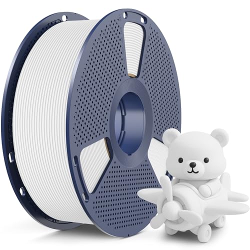 SUNLU High Speed Matte PLA Filament, Glattes mattes PLA 3D Druckerfilament, 600mm/s schneller 3D Druck trifft auf Robustheit, 1KG Spule, matte pla Weiß von SUNLU