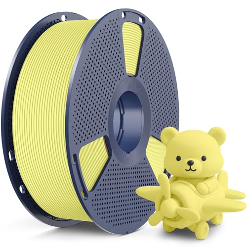 SUNLU High Speed Matte PLA Filament, Glattes mattes PLA 3D Druckerfilament, 600mm/s schneller 3D Druck trifft auf Robustheit, 1KG Spule, matte pla Zitronengelb von SUNLU