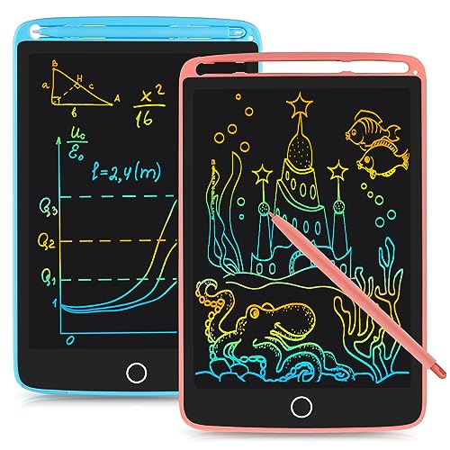 SUNLU 2 Pack LCD Schreibtablett, elektronische Zeichnung Schreibtafel, löschbare Zeichnung Doodle Pad, Spielzeug für Kinder Erwachsene Lernen und Bildung, 8.5IN (Blau+Rosa) von SUNLU