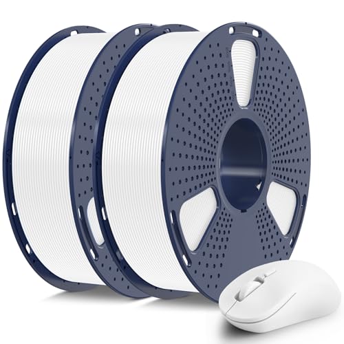SUNLU Matte PLA Filament 1.75mm, 3D Drucker Filament Mit Matter Oberfläche, Neatly Wound, Einfach Zu Bedienen, 2kg für FDM 3D Drucker, Weiß+Weiß Matte von SUNLU