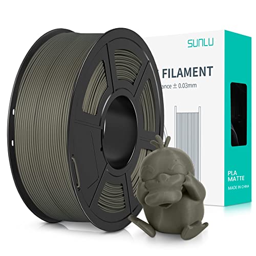 SUNLU Matte PLA Filament 1.75mm, 3D Drucker Filament mit Matter Oberfläche, Neatly Wound Filament, Einfach zu Bedienen, 1kg(2.2lbs) Spule PLA Filament für FDM 3D Drucker, Matte Lehmfarbe von SUNLU
