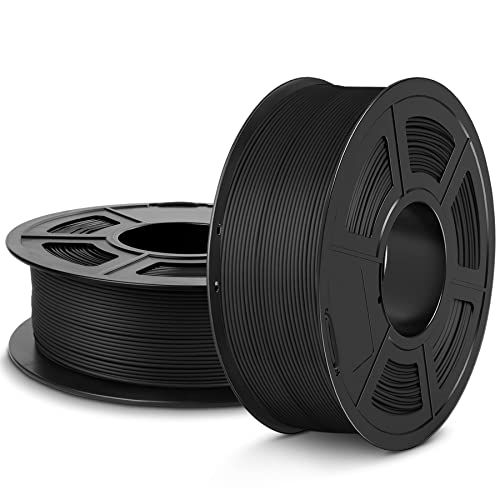 SUNLU Matte PLA Filament 1.75mm Schwarz, 3D Drucker Filament mit matter Oberfläche, Neatly Wound Filament, einfach zu bedienen, 2kg PLA Filament für FDM 3D Drucker, Schwarz+Schwarz von SUNLU