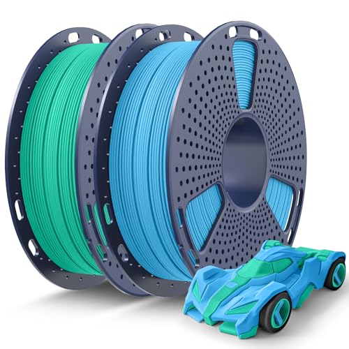 SUNLU Rapid PETG Filament 1.75mm 1KG, Schnell Drucken bis 600mm/s, Maßgenauigkeit ±0.02mm, 0.5KG*2 Spulen (Himmelblau+Minzgrün) von SUNLU