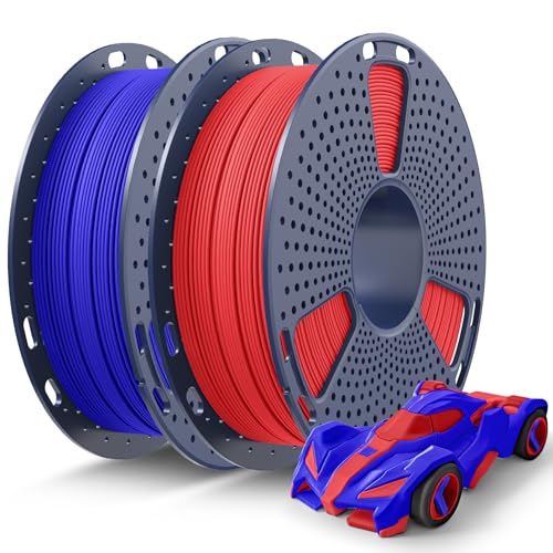 SUNLU Rapid PETG Filament 1.75mm 1KG, Schnell Drucken bis 600mm/s, Maßgenauigkeit ±0.02mm, 0.5KG*2 Spulen (Rot+Blau) von SUNLU