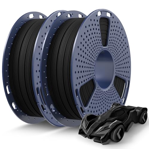 SUNLU Rapid PETG Filament 1.75mm 1KG, Schnell Drucken bis 600mm/s, Maßgenauigkeit ±0.02mm, 0.5KG*2 Spulen (2x Schwarz) von SUNLU