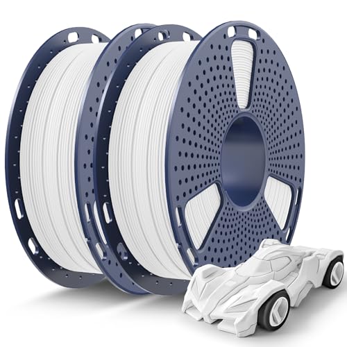 SUNLU Rapid PETG Filament 1.75mm 1KG, Schnell Drucken bis 600mm/s, Maßgenauigkeit ±0.02mm, 0.5KG*2 Spulen (2x Weiß) von SUNLU