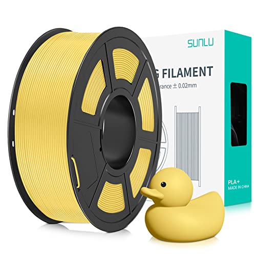SUNLU PLA+ Filament 1.75mm, PLA Plus 3D Drucker Filament, Stärker belastbar, Neatly Wound, 1KG 3D Druck PLA+ Filament, Maßgenauigkeit +/- 0.02mm,Zitronengelb von SUNLU