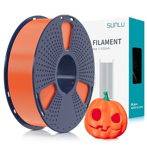 SUNLU PLA+ Filament 1.75mm, PLA Plus 3D Drucker Filament, Stärker belastbar, Neatly Wound, 1KG 3D Druck PLA+ Filament, Maßgenauigkeit +/- 0.02mm,Warmes Orange von SUNLU