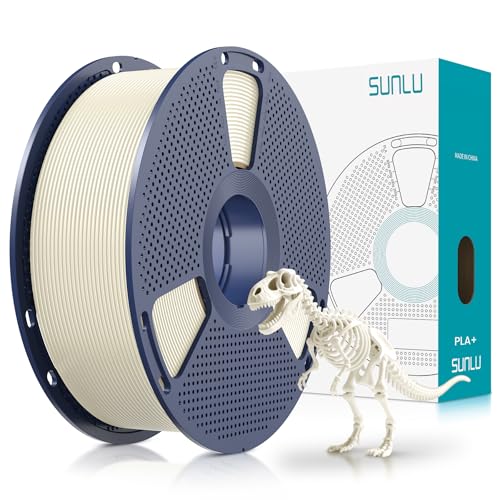 SUNLU PLA+ Filament 1.75mm, PLA Plus 3D Drucker Filament, Härter und Stärker 3D Druck PLA+ Filament, Neatly Wound, Maßgenauigkeit +/- 0.02mm, 1KG Knochenweiß von SUNLU