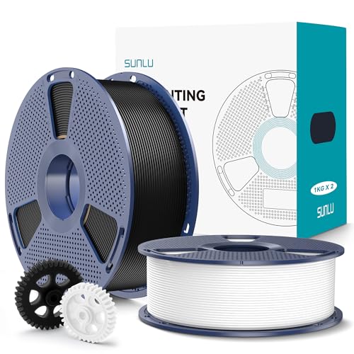 SUNLU PLA+2.0 Filament 1.75mm 2KG, Upgrade PLA Plus 3D Drucker Filament, Stärker und robuster, High Speed PLA+ Filament, Maßgenauigkeit +/-0.02mm, 1KG Spule, 2KG in Total, Schwarz+Weiß SUNLU PLA+2.0 Filament 1.75mm 2KG, Upgrade PLA Plus 3D Drucker Filament, Stärker und robuster, High Speed PLA+ Filament, Maßgenauigkeit +/-0.02mm, 1KG Spule, 2KG in Total, Schwarz+Weiß von SUNLU