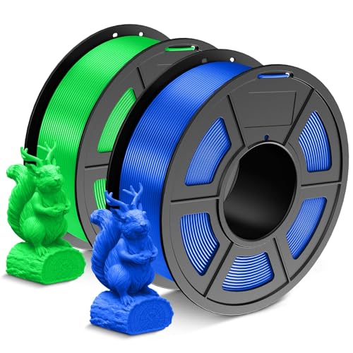 SUNLU PLA Filament 1.75mm,Sauber Gewickelt 3D Drucker Filament PLA 1.75mm,Maßgenauigkeit +/- 0,02mm, 1KG Spule 3D Filament, 2 Pack,Kompatibel Mit den Meisten 3D Drucker,PLA Blau+Grün von SUNLU