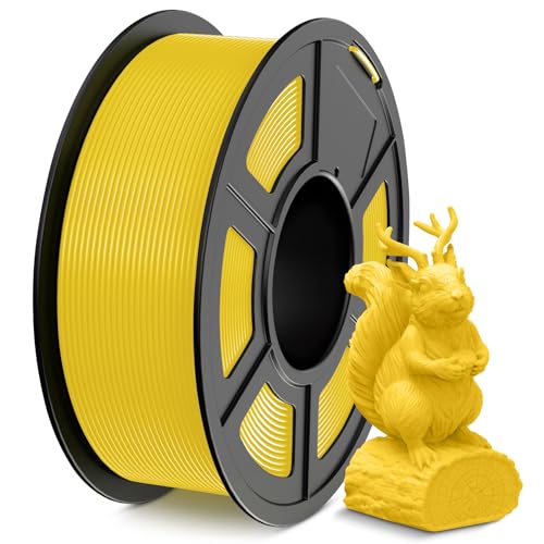 SUNLU PLA Filament 1.75mm,Sauber Gewickelt 3D Drucker Filament PLA 1.75mm,Einfach zu verwenden,Maßgenauigkeit +/- 0,02mm, 1KG Spule 3D Filament, Kompatibel Mit den Meisten 3D Drucker, Gelb von SUNLU