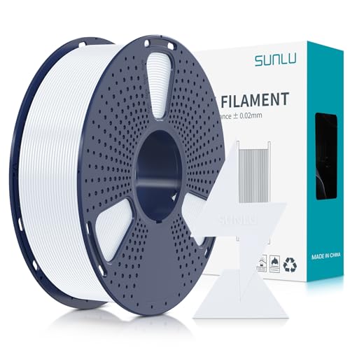 SUNLU PLA Filament Schnell Drucken 1.75mm, 3D Drucker PLA Filament mit Hoher Fließfähigkeit, Entwickelt für schnelles 3D Drucken, Rapid HS-PLA, Maßgenauigkeit +/- 0.02mm, 1KG Spule Weiß von SUNLU